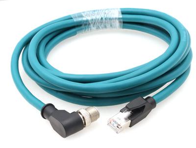 ZBLZGP M12 Штекер-Розетка-RJ45 Cat7e Ethernet Экранированный Кабель для Промышленных Камер Cognex на Штекер-Темный 8-контактный X-Код (Угловой X-Code RJ45, Папа,