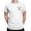 Corgi In Pocket T-Shirts funny Animal Vintage Pure Cotton T Shirt O-neck Harajuku Tshirt Print Clothing unisex Oversized Tee