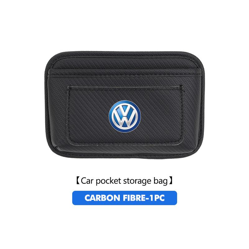 RUN1 For Volkswagen VW Car Storage Pocket Seat Back Side Door Hanging Bag Card Purse Polo Jetta Sagitar Magotan Passat B5 B6 B7 CC