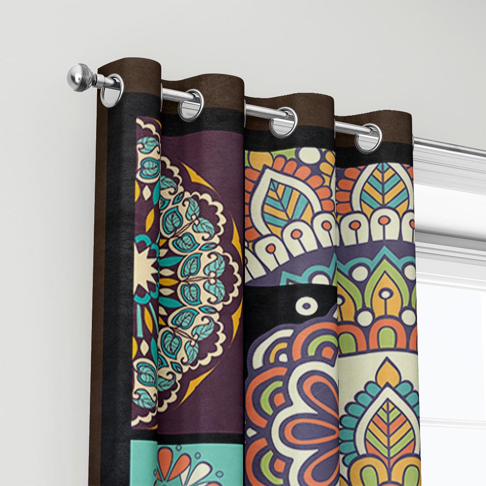 Шторы Богемные шторы Цифровая печать Светонепроницаемые шторы Спальня Без пробивания