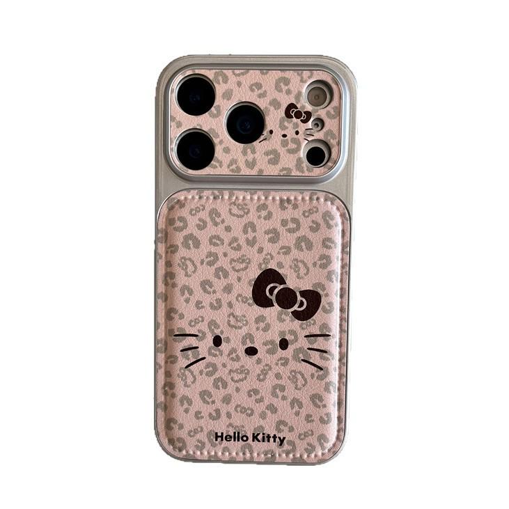 Милый розовый чехол для iPhone 17 и 16 Pro Max/15/14 в корейском стиле с рисунком кошки-леопарда и девчачьим сердцем