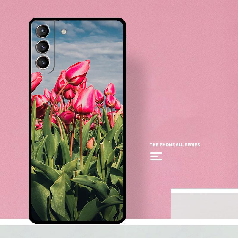 Цветочный чехол для телефона с тюльпанами для Samsung Galaxy S26 S25 S24 S20 S21 S22 S23 Ultra S10 Plus S25 FE Чехол Coque