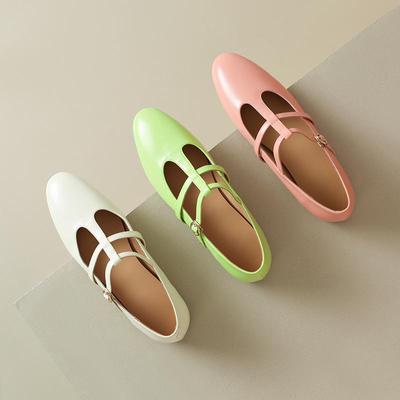 Женские туфли на плоской подошве, весенне-летние яркие цвета, удобные большие французские низкие туфли из овчины.