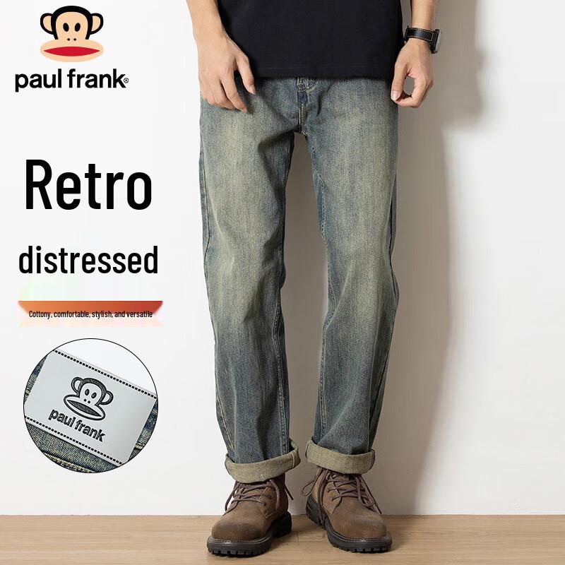 paul frank Мужские ретро джинсы свободного прямого кроя стрейч