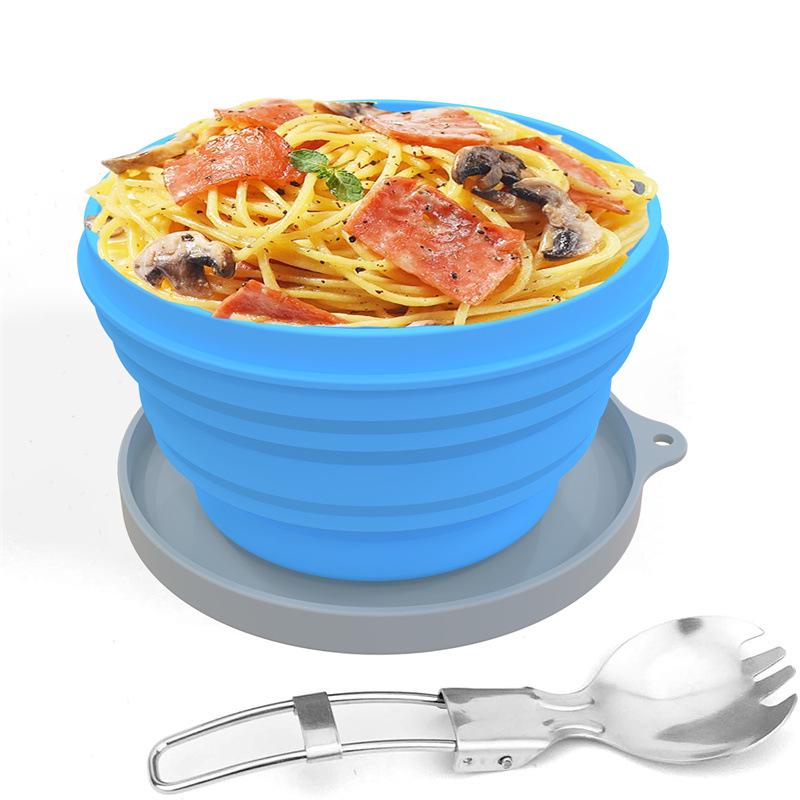 Набор силиконовых складных ланч-боксов: Набор из 3 мисок из пищевого материала, пригодных для использования в микроволновой печи, для кухни и улицы