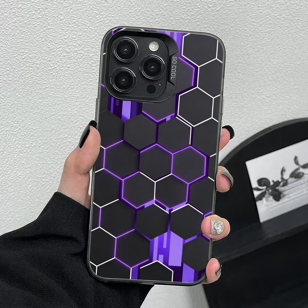 Чехол для телефона с сотовым рисунком, подходит для iPhone 17 16 15 14 13 12 11 Pro/Max/Plus, противоударная задняя крышка