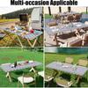 Waterproof Windproof Elastic Polyester Rectangular Tablecloth Washable Cover for Picnic Camping and Outdoor Activities