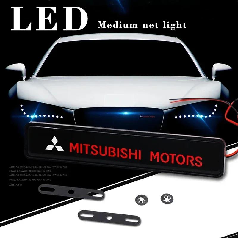 Car LED Lights Front Grille Emblem Badge for Mitsubishi Outlander L200 Lancer ASX Colt Pajero Eclipse Mirage Decoration