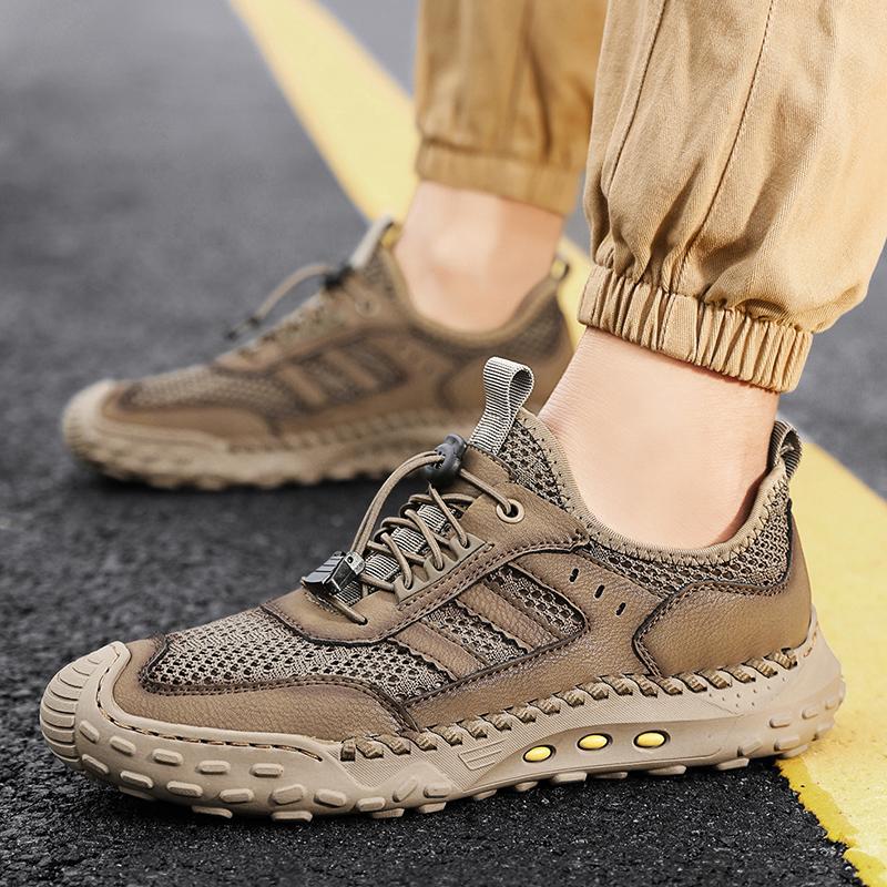 Casual mesh breathable shoes 38-46 breathable leather hollow thin mesh sports