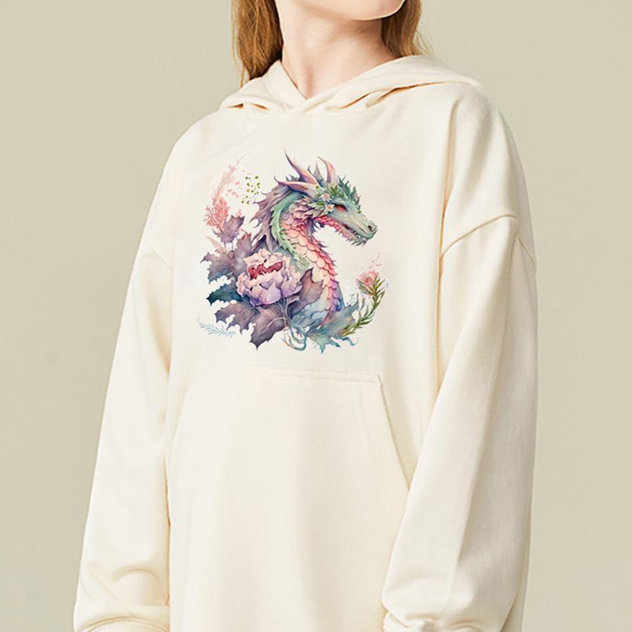 Dragon Flowers Iron On Patch For Clothes High Quality Heat Press Appliqued Fashion Stripes Diy Accessory Sticker Beautiful Patch