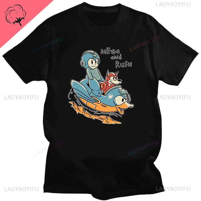 Официальная мужская футболка с выбором персонажа Megaman Футболка с принтом по видеоигре Mega Man Модная летняя хлопковая повседневная мужская футболка в подарок