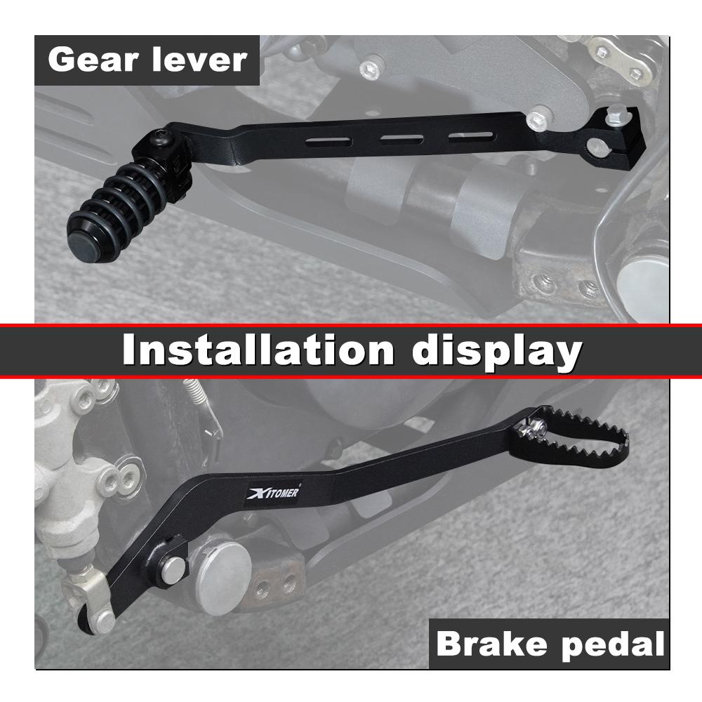 Motorcycle Steel Foldable Brake Pedal Lever For Kawasaki KLR650 1987-2013 2015 2016 2017 2018 KLR 650 Gear Shifter Shift Lever