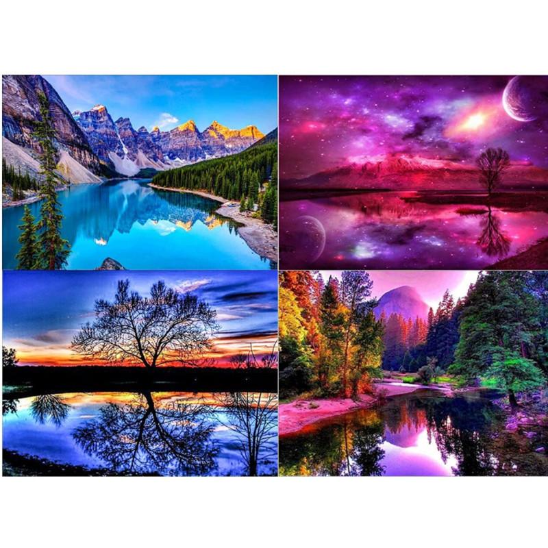 Diy5D Diamond Painting Landscape Combination Kit Source Bright Diamond Oil Painting