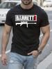 BARRETT Повседневная футболка с коротким рукавом и круглым вырезом с графическим принтом, дизайн с изображением снайперской винтовки Barrett M98A1