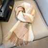 New Pure Wool Plaid Scarf British Men and Women Couples Winter Warm Double-sided Fringed High-end Scarf