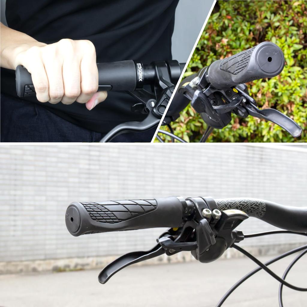 GORIX Bicycle Grips, Ergo Design Handlebar Grips, Cycle Grips for Cross Bikes, MTBs, and Minivelos (GQG22)