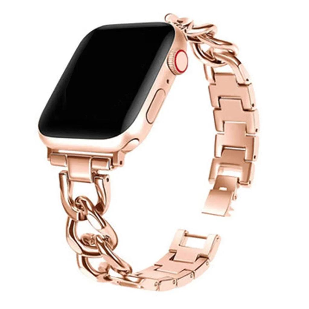 Cuban Link strap for Apple watch Band 40mm 41 38 44 49 45 42 46mm Stainless steel metal bracelet iWatch series ultra 10 9 8 7 6