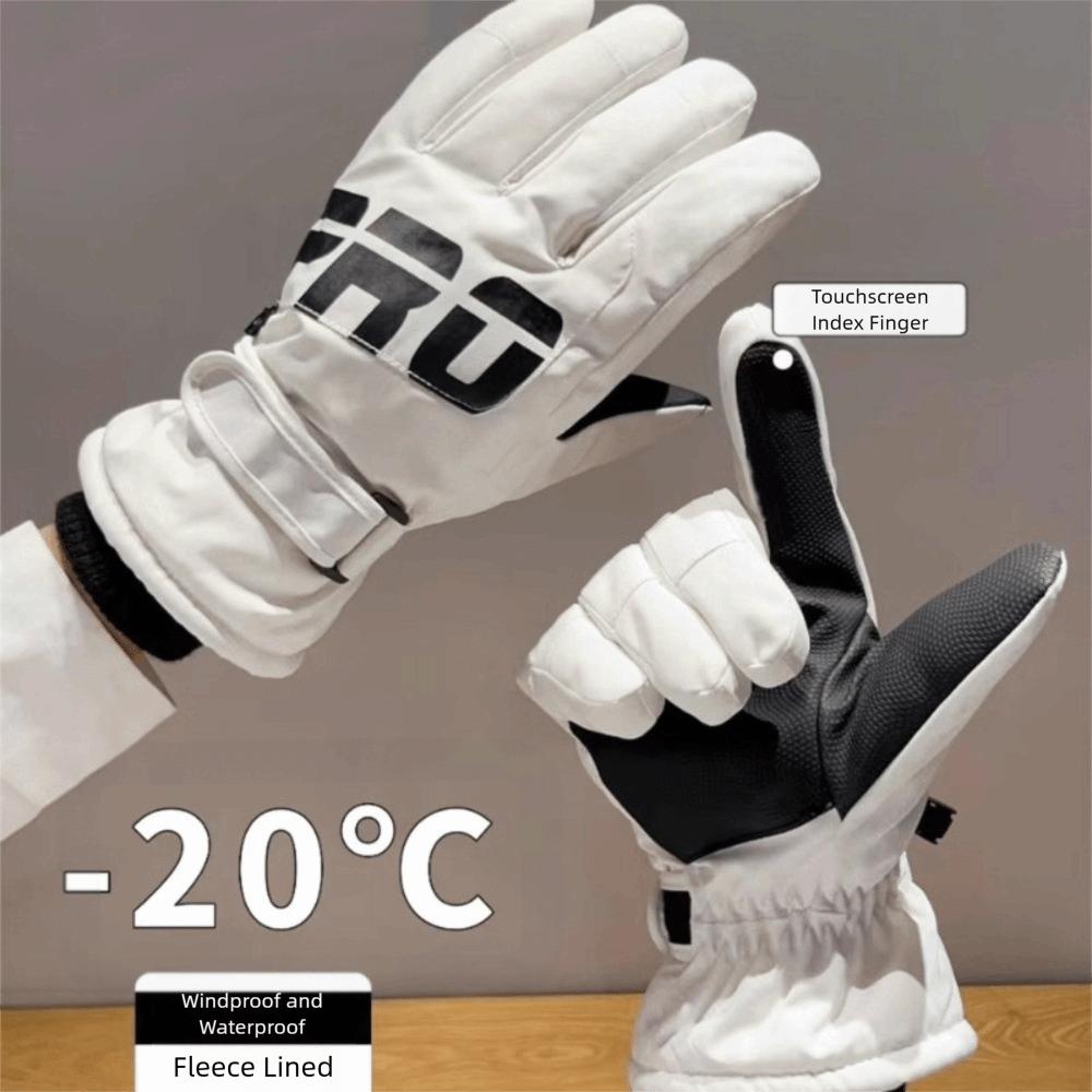 Keep Warm Warm Skiing Gloves Solid Color Winter Mittens New Cold-proof Gloves Men