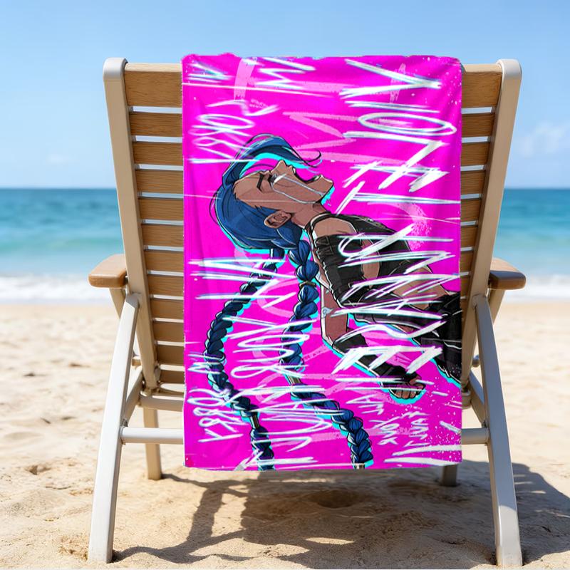proof beach towel with a Jinx pattern - soft,absorbent,quick-drying,machine washable - perfect for swimming,camping,bathing