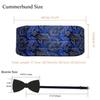 Barry.Wang Mens Cummerbund Belt and Bowtie Set Silk Pre Bow Tie Hanky Cufflink Set