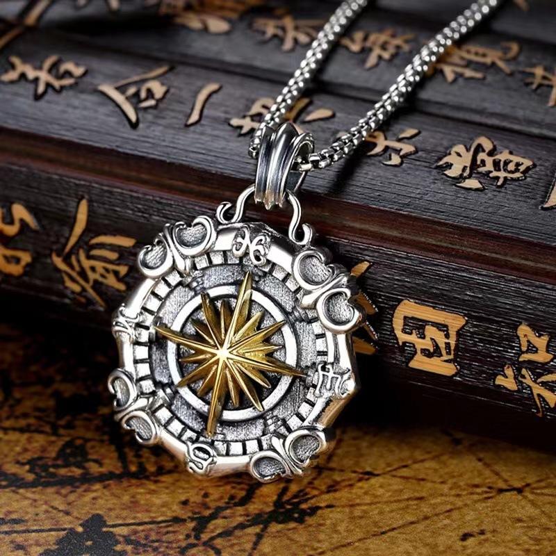 Подвеска-компас Xinghai Thor Same Style, модная мужская хип-хоп ретро универсальная подвеска в виде звездного якоря