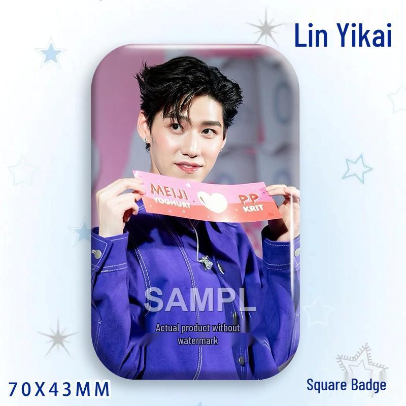 Thai Star PP Lin Yikai Concert Support Badge: Laser-cut Square Brooch Ornament