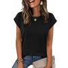 Women's Casual Oversized Cap-Sleeve T-Shirt Top
