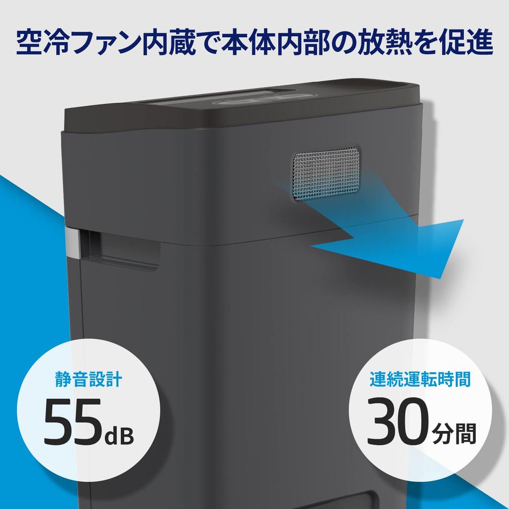 HP Electric Shredder Quiet 55dB / 4x35mm Crosscut 20 sheets simultaneously shredded Large Dust Box (500 sheets stored) / Caster included