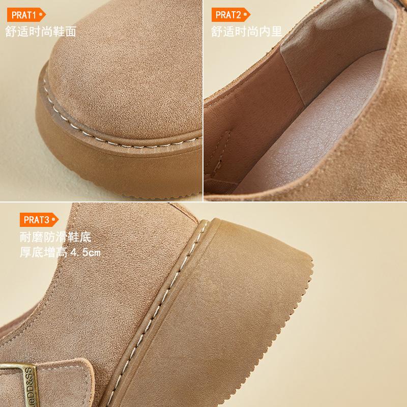 Осенне-зимние Birkenstocks на толстой подошве, новые повседневные теплые хлопковые туфли на подошве-кексе