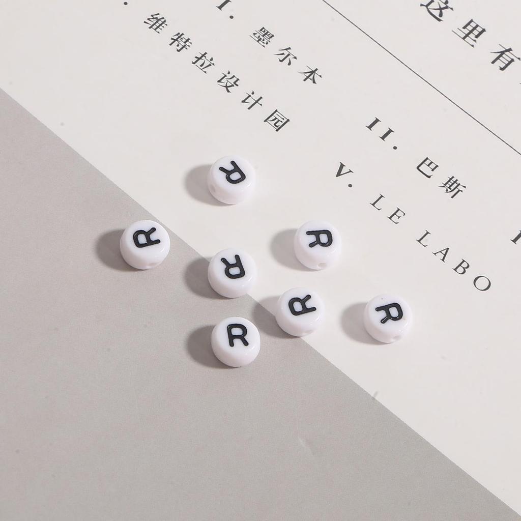 100 шт. бусины с буквами, круглые бусины с буквами алфавита, акриловые бусины, сделай сам, изготовление ювелирных изделий, браслет, ожерелье, аксессуары