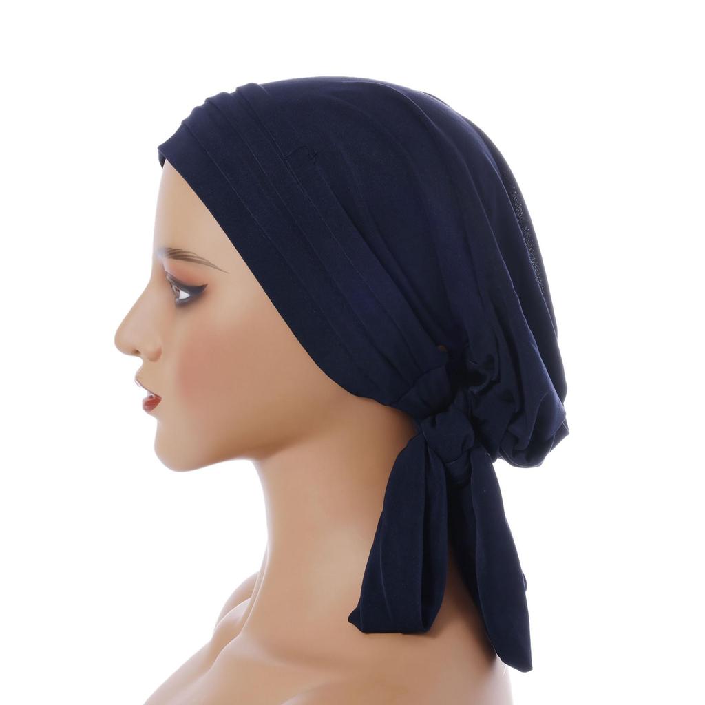 Women's Suede Solid Color Long-Tailed Beanie Hat for Autumn and Winter