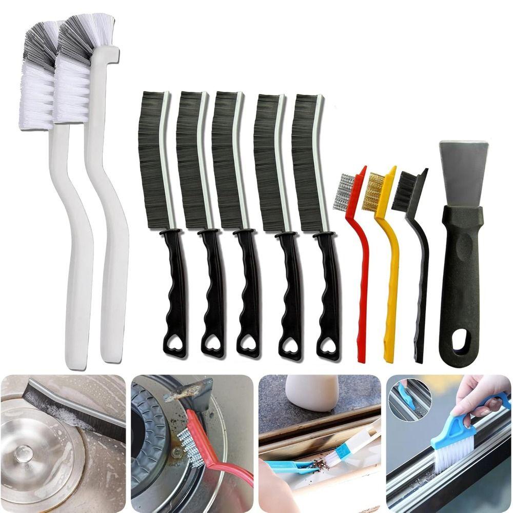 11Pcs Hard Bristle Crevice Cleaning Brush Set Kitchen Cleaning Brush Kit  Window