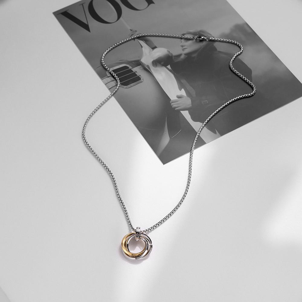 Геометрическая цепочка-подвеска из титановой стали для мужчин и женщин, повседневное украшение