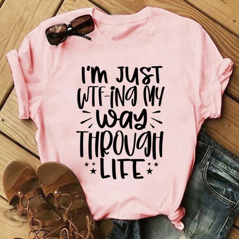 Новинка Я просто трахаюсь, как я живу, графические футболки с принтом, футболки, летняя футболка с коротким рукавом, модная индивидуальная уличная одежда