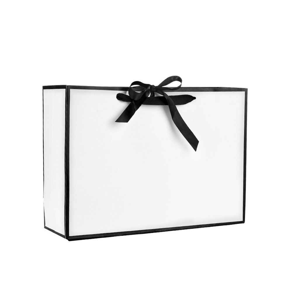 Multi-size Paper Bag White&Black Handhold Shopping Bag Gift Packaging Bag Wrapping