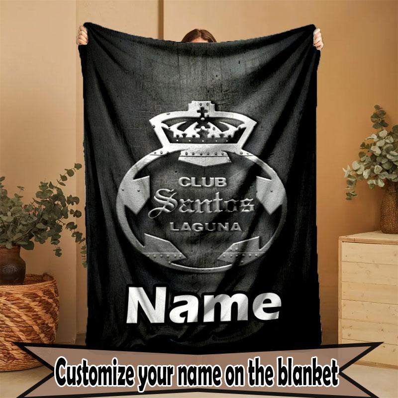 Custom Name Personalized Club Santos Laguna Print Blanket, Home Decor, Bedroom, Sofa, Camping, Couch, Gifts for Birthday Christmas
