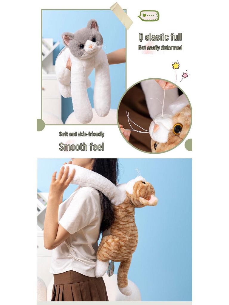 Hugging Jilly Laying Cat Plush Doll - Comforting Gift for Girlfriend