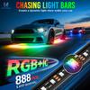 MICTUNING U8 Car Underglow Light Bar Kit RGBIC/RGB Light Strips with Aluminum Housing&Remote Control Auto Atmosphere Decorative