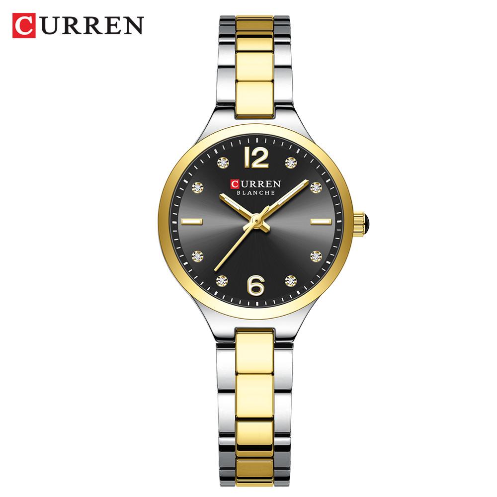 CURREN Women Elegant Watch Stainless Steel Casual Fashion Dial Digital Ladies Watches Quartz Wristwatch Reloj Mujer Girls Clock