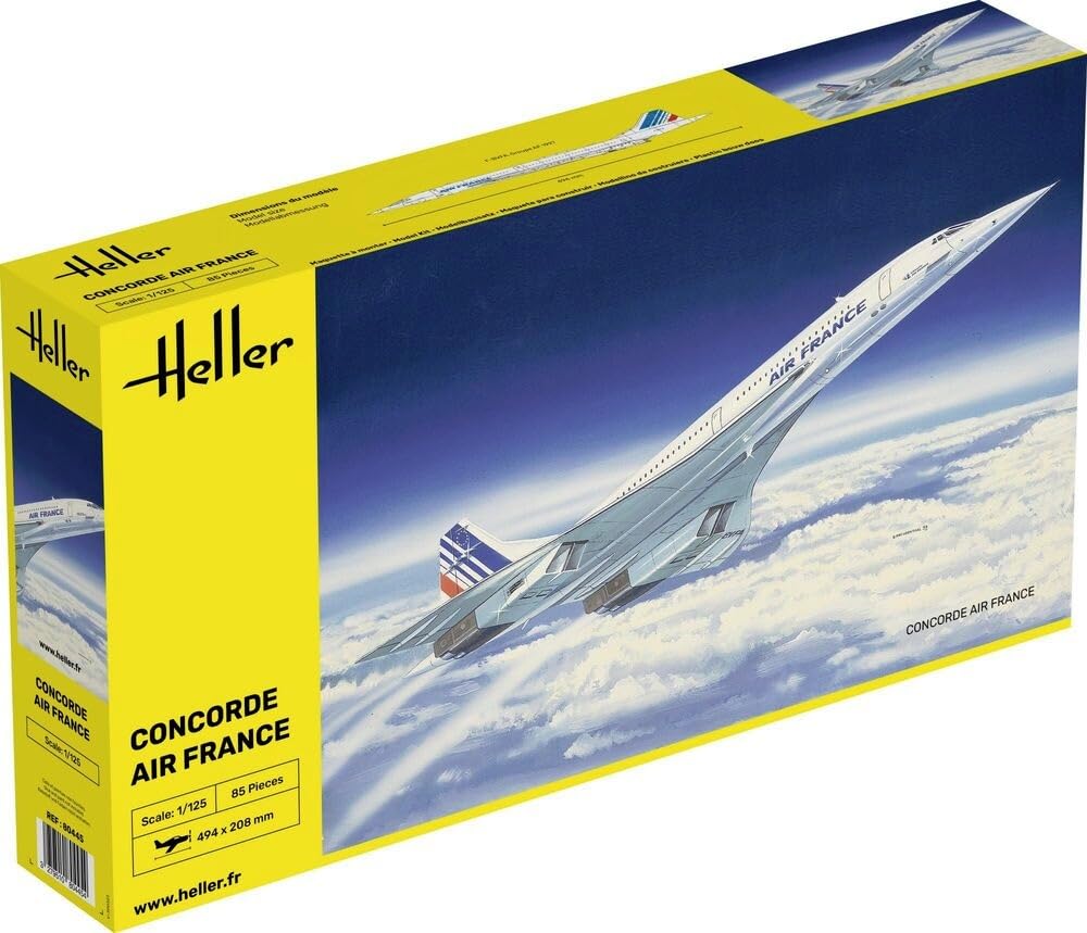 Platz Heller Concorde Air France Plastic Model Kit HE80445 1/125 (Airplane)