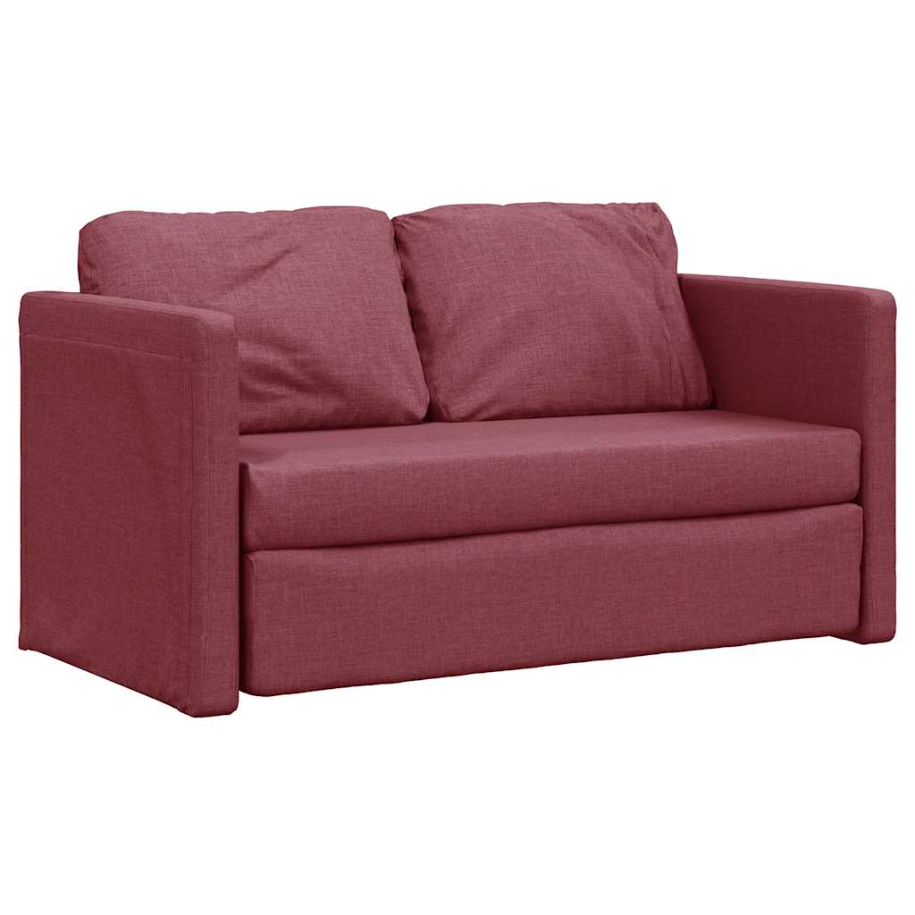 Vidaxl Sofa Podłogowa 2-W-1, Winna Czerwień, 112X174X55 Cm, Tkanina