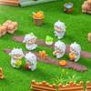 Mini Sheep Figurine Resin Miniature Animal Ornament Fall Harvesting Sheep Statue for Fairy Garden DIY Craft Micro Landscape