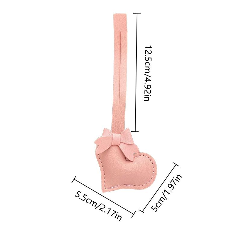 1 шт. Подарочный держатель для ключей из искусственной кожи в форме сердца, брелок для ключей, модные бирки для багажа, подвеска в виде банта на сумку для женщин, подвески с пряжкой