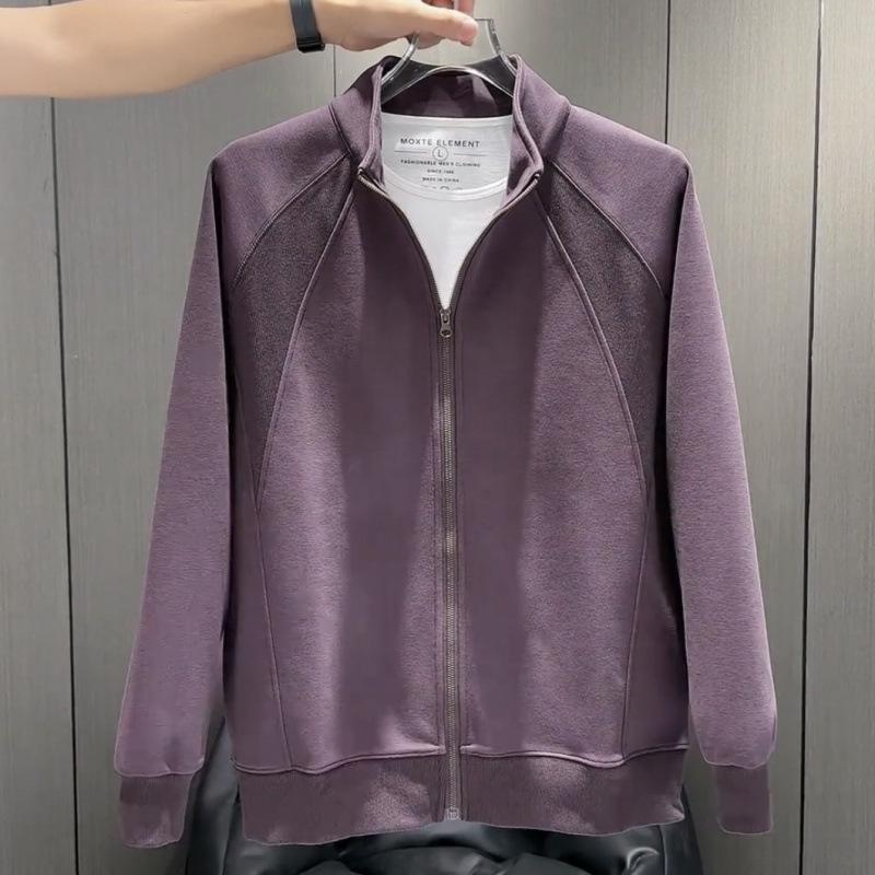 Осенняя куртка-толстовка с воротником-стойкой на молнии для мужчин, модные свободные и универсальные топы для пар