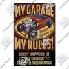 Decor My Garage Tin Sign Plaque Metal Plate Vintage Gift Wall Art Painting for Rule Man Cave Home  Bar Old Car Shop Poster