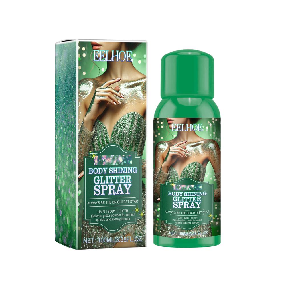 Glitter Spray, Highlighter Shimmer Spray Long Lasting Natural Glow Powder
