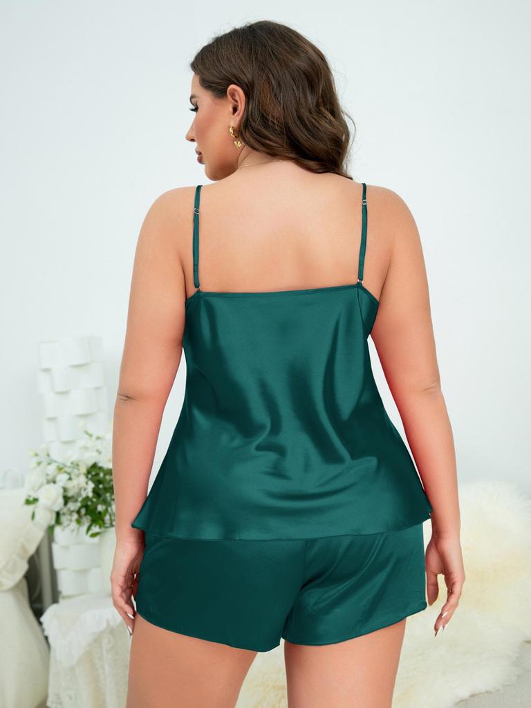 Ice Silk Women's Pajama Set: Breathable Summer Cami Dress and Shorts