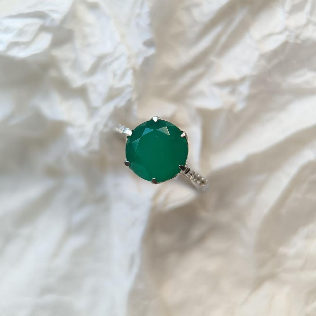 Серебряное кольцо с натуральным агатом 3.664ct, вес изделия 3,55 гр (2189732)