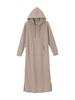 Одежда для беременных и кормящих матерей One Extremely Fleece Shaggy Warm Maxi Long M Mocha Beige [ANGELIEBE] Одежда, Деталь, Теплая, Подкладка, Подкладка, Толстовка с капюшоном, Платье, Дородовая,