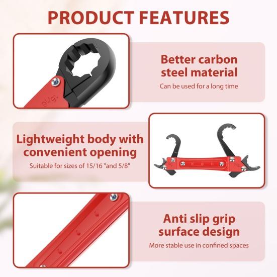 Ключ-съемник для углового блока Двусторонний трещоточный сантехнический ключ Нескользящая рукоятка Комплект ключей для угловых стоп-кранов